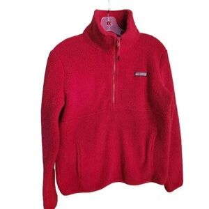Vineyard vines red Sherpa half zip fleece